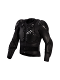 Alpinestars Bionic Action V3 skyddsjacka, svart och vit motocross-skyddsutrustning i mesh med CE-nivå 1 A-Morph-skydd.