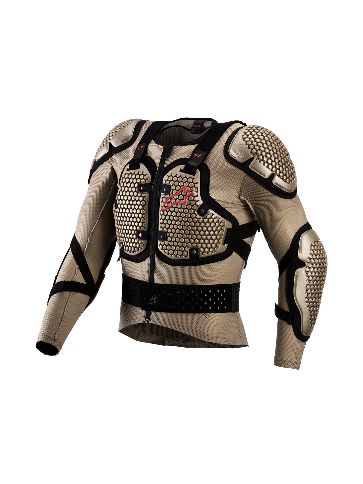 Alpinestars Bionic Action V3 skyddsjacka, skyddsutrustning för motocross och terrängkörning, aluminium och svart, andningsbar stretchmesh, CE-certifierade A-Morph-skydd och integrerat njurbälte.