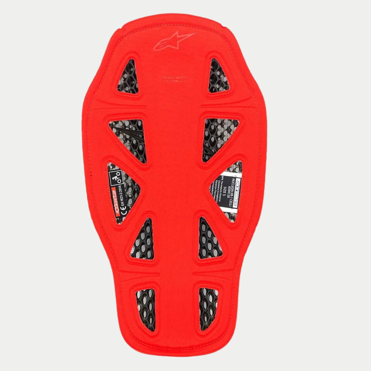 Alpinestars Nucleon KR-1 Cell i ryggskydd, röd, lätt ryggskyddsinsats för motorcykel med en avancerad mikrostrukturerad celldesign för luftflöde och stötdämpning, skyddsutrustning för racingställ