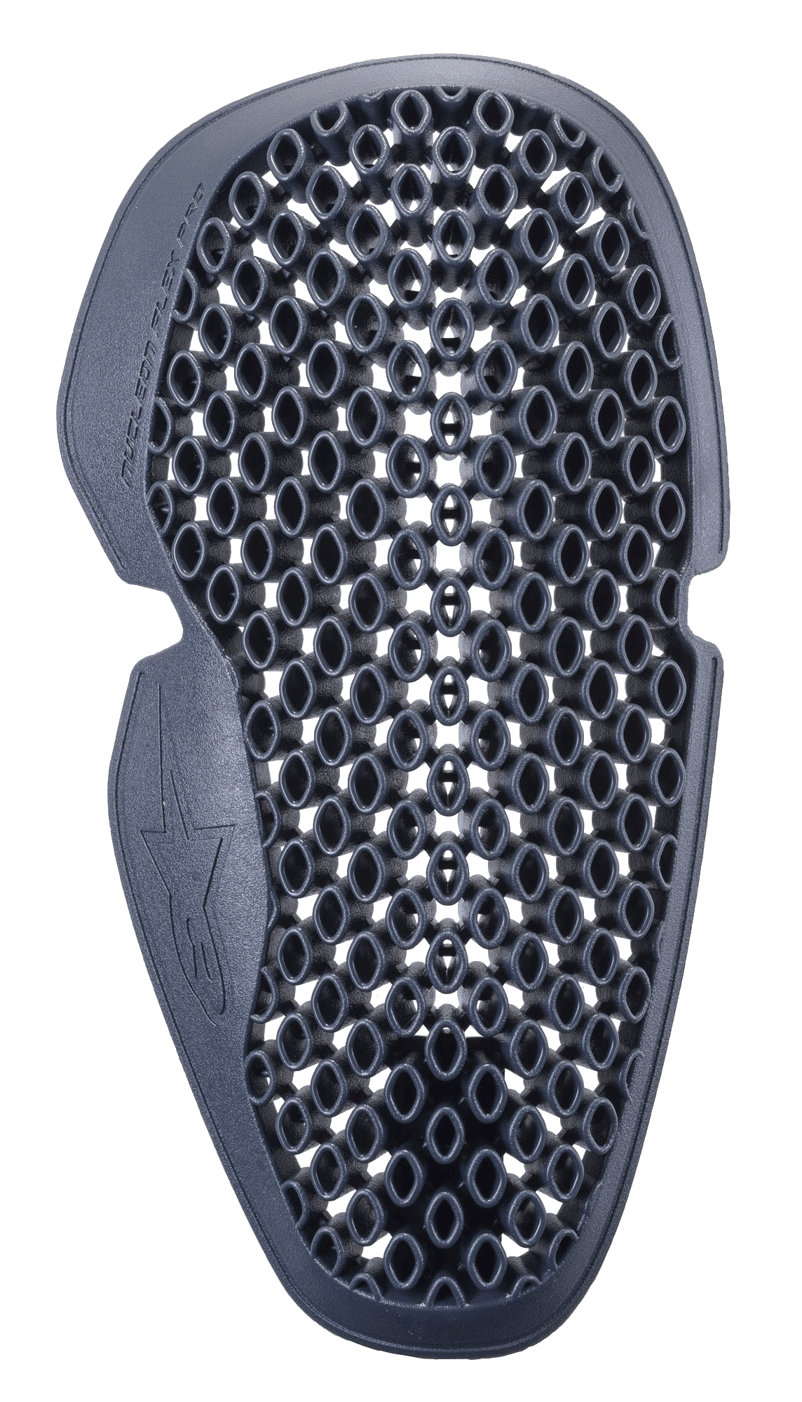 Alpinestars Nucleon Flex Pro armbågsskydd, antracitgrå, ventilerad bikakemönstrad nätkonstruktion, lätt och flexibelt skyddsinlägg för motorcykelutrustning, med ergonomisk form och Alpinestars-logotyp