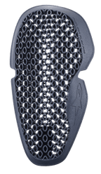 Alpinestars Nucleon Flex Pro Elbow Protector, Anthracite gray, honeycomb cell ventilation pattern, contoured ergonomic shape with embossed logo, flexible impact protection insert for motorcycle gear