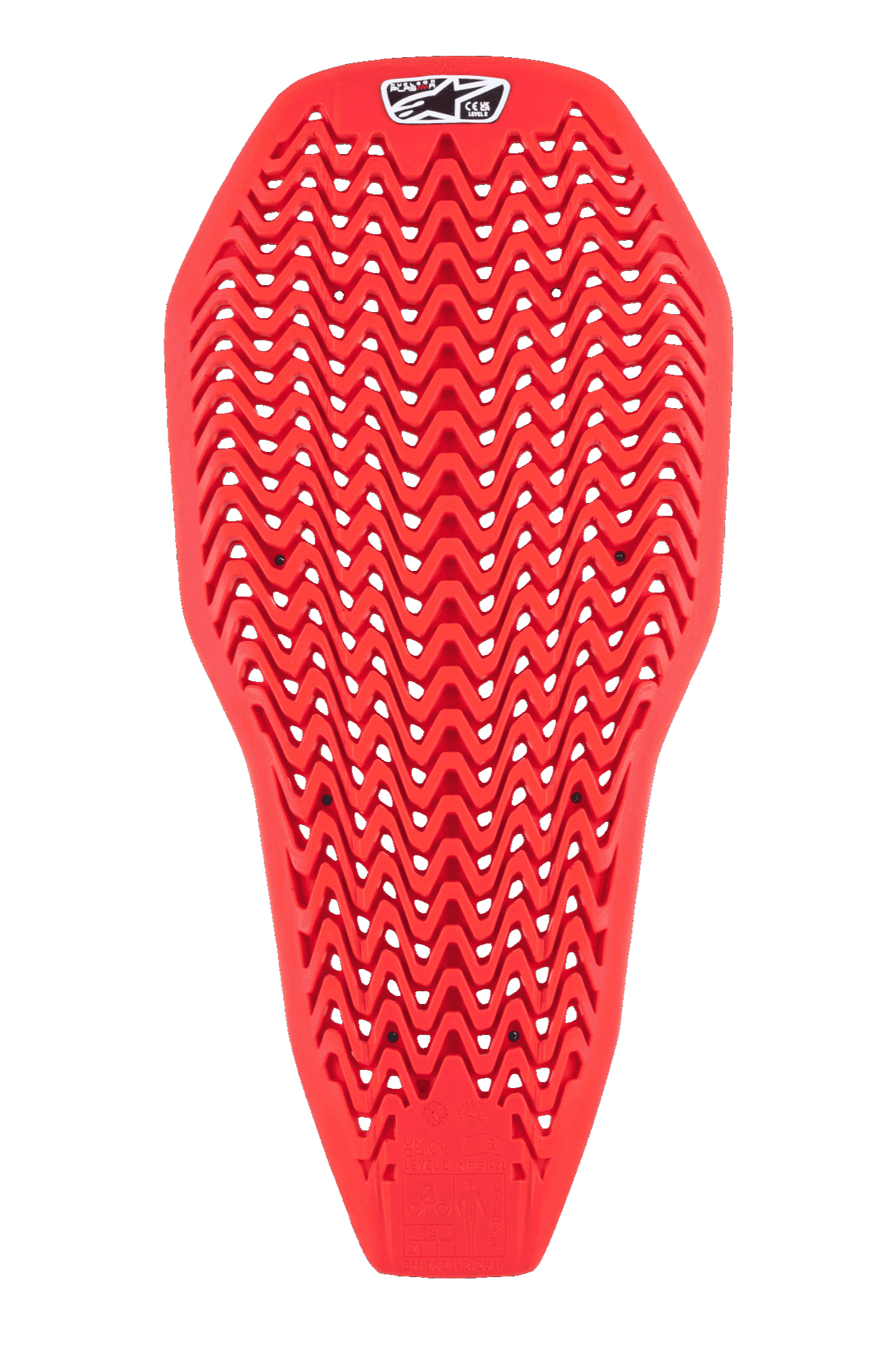 Alpinestars Nucleon Plasma Full Back Protector Insert, röd, ryggskydd för motorcykel med ett sicksackformat perforerat mönster, lätt och flexibel design för ventilation, stötdämpande skyddsinsats