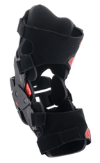 Alpinestars Bionic 5S Youth knäskydd, motocross-knäskydd, svart och röd, med en hybridramskonstruktion, stabilt fyrpunktsgångjärnssystem och justerbara kardborreband, skyddande och lätt design för unga offroad-förare