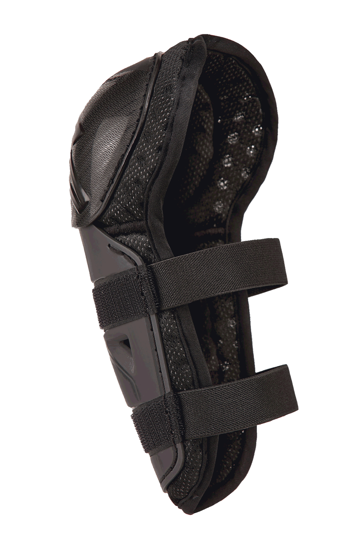 Alpinestars Bionic Action Kickstart knäskydd, knä- och skenbensskydd för motocross för ungdomar, svart, med en artikulerad skyddsskalsdesign, dubbla elastiska remstängningar och ventilerande mesh-vaddering, designad för unga förare.