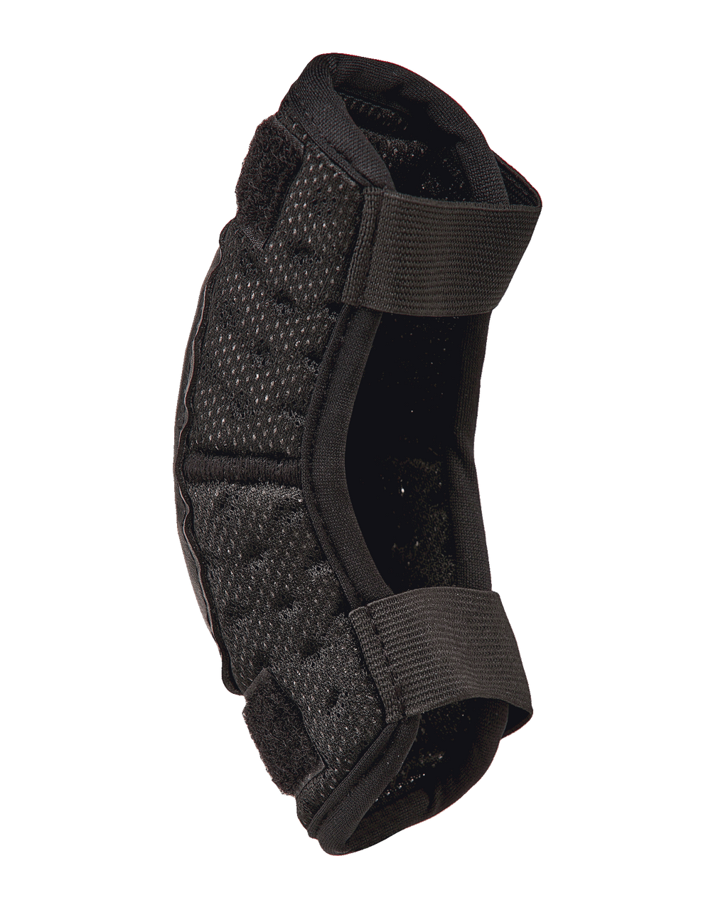 Alpinestars Youth Bionic Action Kickstart armbågsskydd, svart armbågsskydd för motocross, profilvy som visar dubbla elastiska remmar och flexibel perforerad vaddering, slitstark skyddsutrustning för barn för terrängkörning