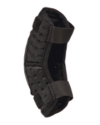 Alpinestars Youth Bionic Action Kickstart armbågsskydd, svart armbågsskydd för motocross, profilvy som visar dubbla elastiska remmar och flexibel perforerad vaddering, slitstark skyddsutrustning för barn för terrängkörning