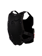 Alpinestars Bionic Action V2 bröstskydd, svart motocross-bröstskydd med ventilerade A-Morph bikakepaneler för terrängkörning.