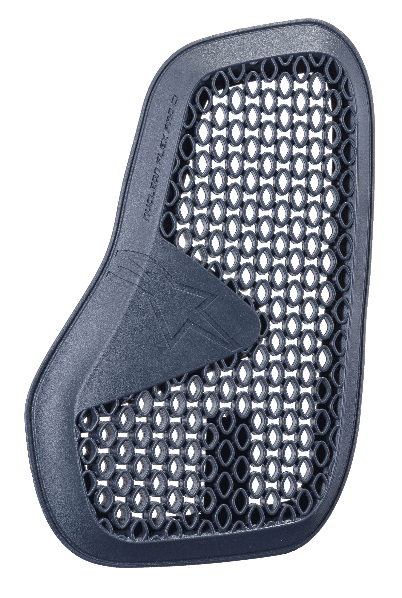 Alpinestars Nucleon Flex Pro Ci Protector, Motorcycle Chest Protector, Anthracite, dark gray protective pad with honeycomb mesh pattern, curved ergonomic design with embossed star logo, highly ventilated microstructure