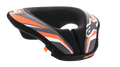 Alpinestars Youth Sequence Neck Roll, Motocross and MTB Neck Brace, Black Anthracite and Orange, padded U-shape design with extended tail for stability, protective gear for youth riders, featuring white Alpinestars logo