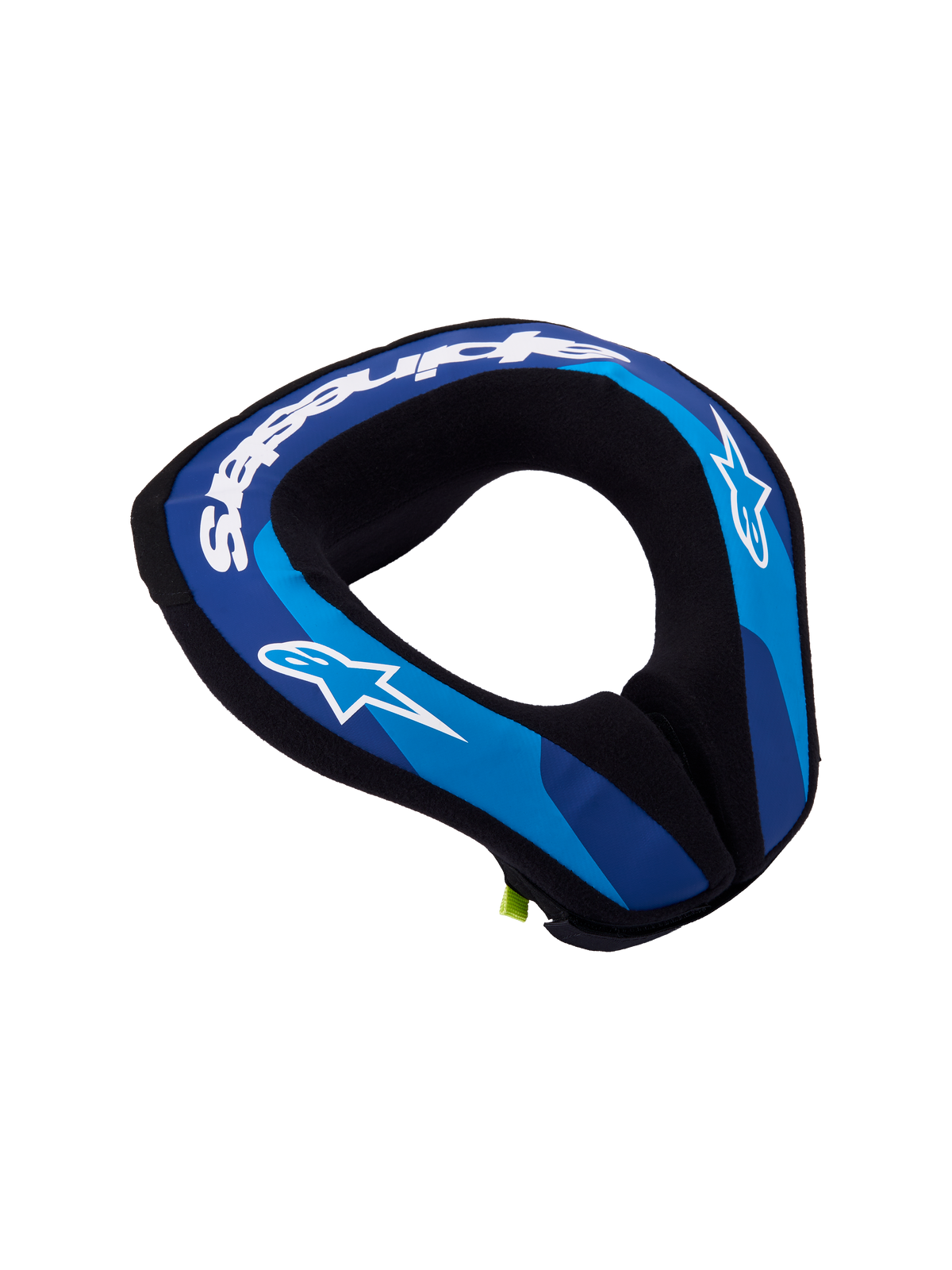 Alpinestars Ungdom Sequence nackskydd, blått och vitt, ergonomiskt motocrosskydd för barn, dubbel densitet, vit Astars-logotyp.