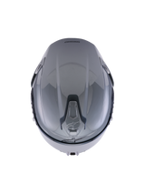 Alpinestars S-R7 Solid Helmet, Gray Glossy, top-down view highlighting the aerodynamic shell design and integrated slidable top ventilation ports.