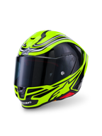 Alpinestars S-R7 Zeal hjälm, integralhjälm för motorcykelracing, ECE 22.06-certifierad, gul fluo, svart och vit, kolfiberkonstruktion