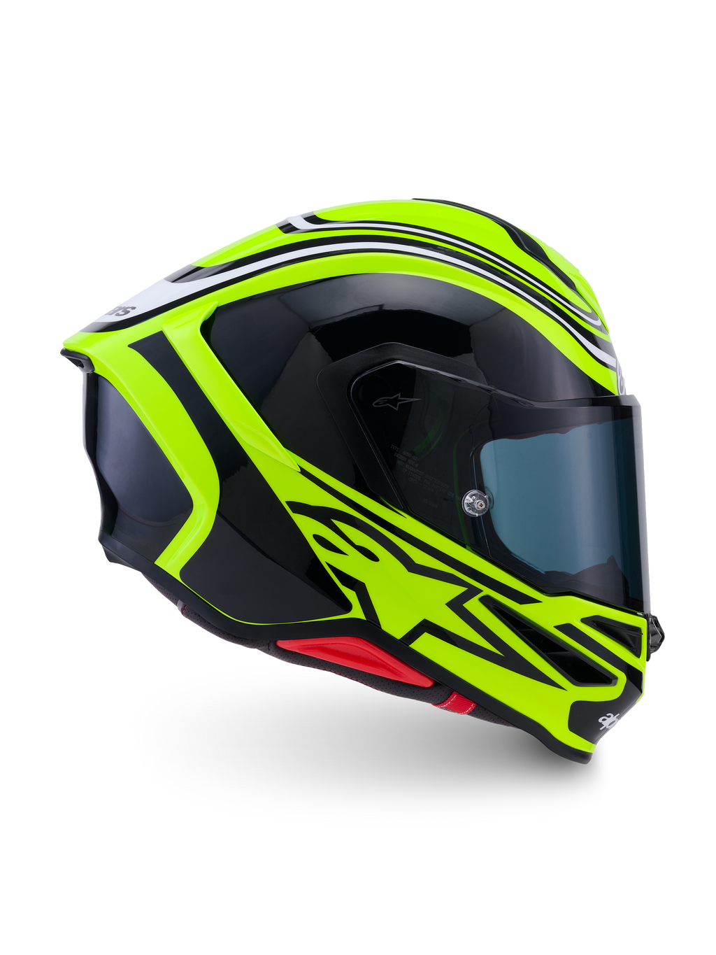Alpinestars S-R7 Zeal hjälm ECE 22.06, helhjälm för motorcykelracing, gul, svart och vit, kolfiberkonstruktion