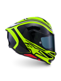 Alpinestars S-R7 Zeal hjälm ECE 22.06, helhjälm för motorcykelracing, gul, svart och vit, kolfiberkonstruktion