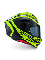 Alpinestars S-R7 Zeal hjälm ECE 22.06, helhjälm för motorcykelracing, gul, svart och vit, kolfiberkonstruktion