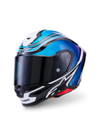Alpinestars S-R7 Zeal hjälm ECE 06, helhjälm för motorcykelracing, svart, blå, rosa och vit, kolfiberkonstruktion