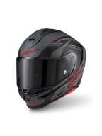 Alpinestars S-R7 A-Core Helmet ECE 22.06, full face motorcycle racing helmet, Black, Gray and Red Matte, carbon composite construction