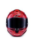 Alpinestars S-R7 A-Core hjälm ECE 22.06, helhjälm, röd och vit, kolfiberkonstruktion med glansig ytfinish och klart visir