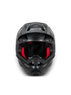 Alpinestars Supertech M10 Fame hjälm, svart motocrosshjälm i kolfiber med rött foder, ECE 22.06-certifierad