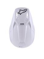Alpinestars S-M3 Solid Helmet, White Glossy, Motocross Helmet, top-down view featuring black Alpinestars star logo and SM3 branding on the visor, sleek thermo-injected shell with a glossy finish, ECE 22.06 certified off-road protection