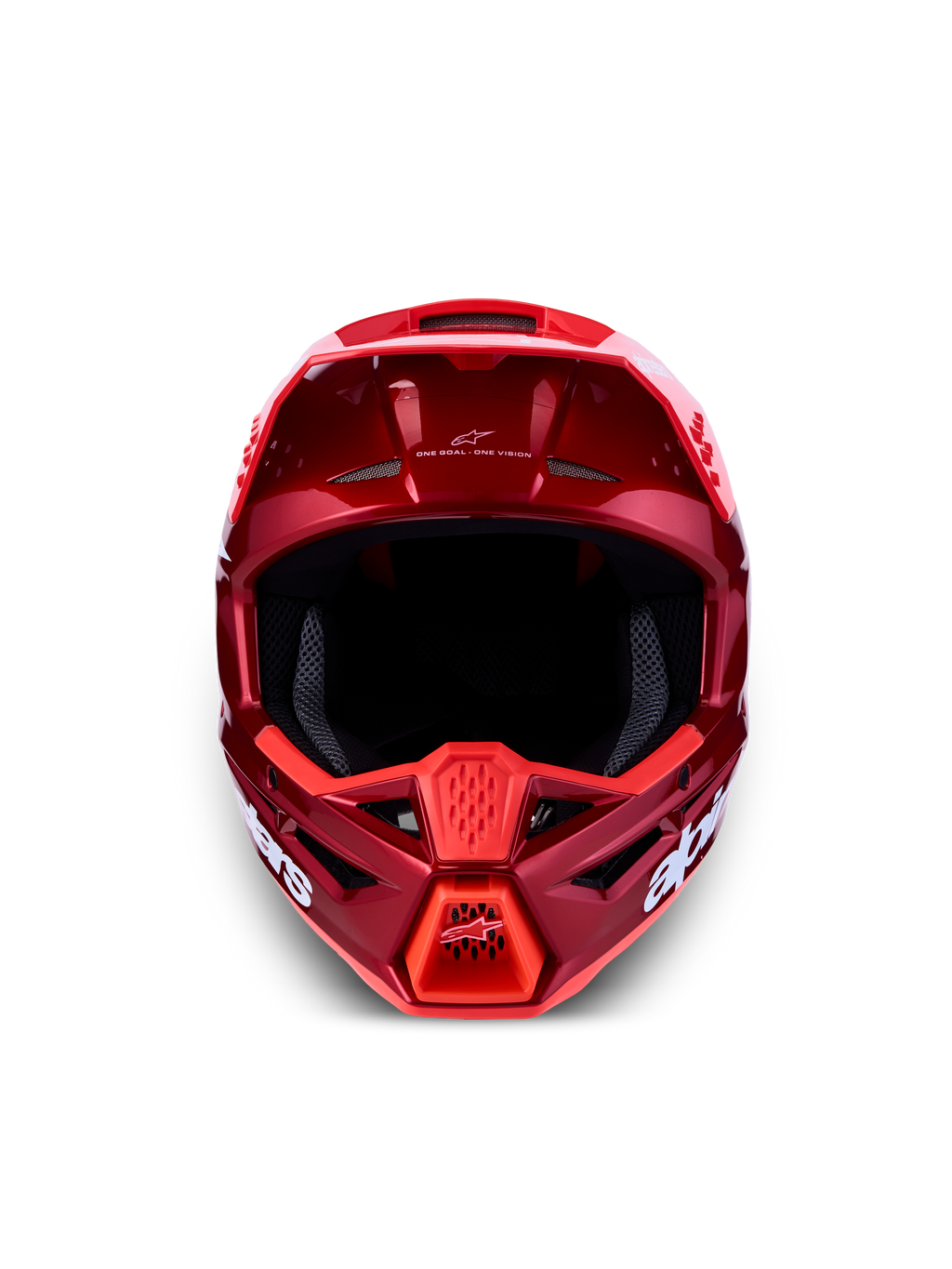 Alpinestars SM3 Radium hjälm, röd och vit motocrosshjälm, ECE 22.06-certifierad, lätt termoinjicerat skal.