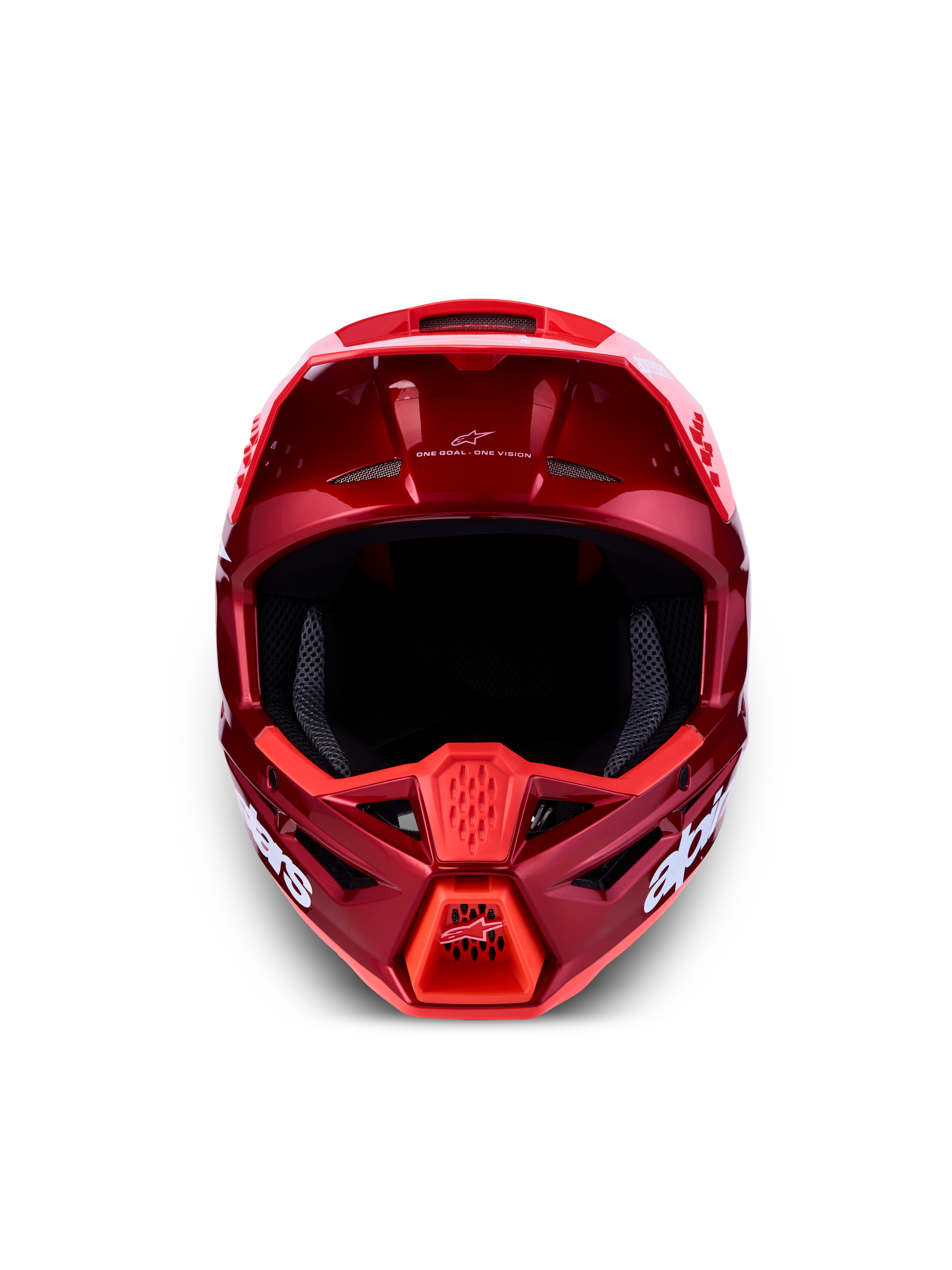 Alpinestars SM3 Radium hjälm, röd och vit motocrosshjälm, ECE 22.06-certifierad, lätt termoinjicerat skal.