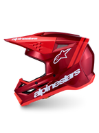 Alpinestars SM3 Radium hjälm ECE06, röd och vit motocrosshjälm för terrängkörning, unisex, ECE 22.06-certifierad, glansig finish med vit logotyp