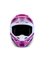 Alpinestars SM3 Falcon hjälm ECE06, lila och vit motocrosshjälm, avancerad ventilation för terrängkörning, ECE 2206-certifierad