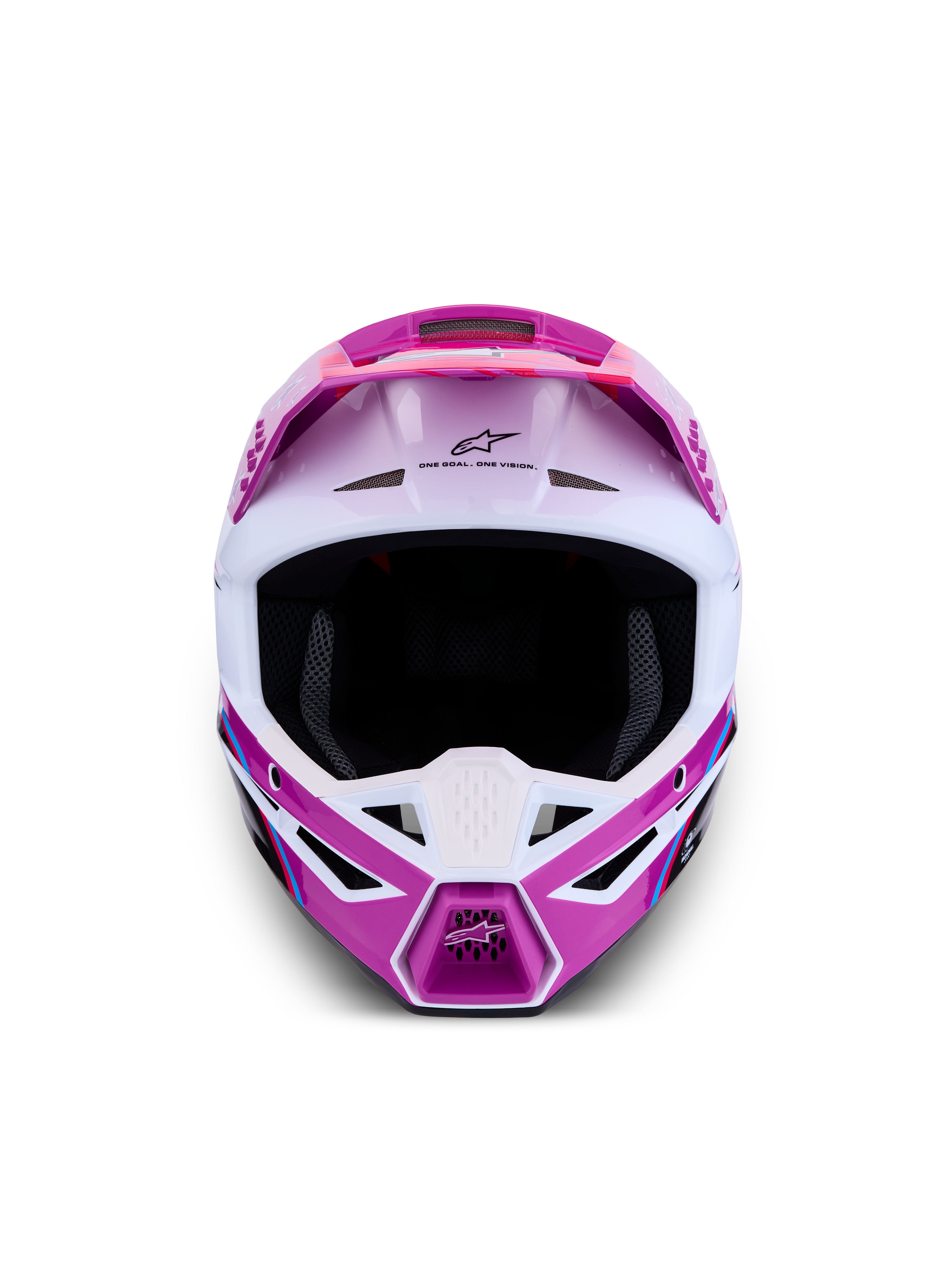 Alpinestars SM3 Falcon hjälm ECE06, lila och vit motocrosshjälm, avancerad ventilation för terrängkörning, ECE 2206-certifierad