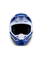 Alpinestars SM3 Falcon hjälm ECE06, blå och vit motocrosshjälm, ECE 2206-certifierat skydd för terrängkörning.