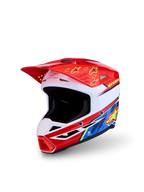 Alpinestars SM3 Falcon Ungdom Hjälm ECE06, röd och vit motocrosshjälm för barn med gul och blå grafik, lätt termoplastskal och optimerad ventilation för off-road.