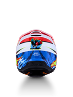 Alpinestars SM3 Falcon hjälm för ungdom, röd, vit och blå motocrosshjälm med falkgrafik, ECE 22.06 certifierad.
