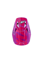 Alpinestars SM3 Falcon ungdomshjälm, motocrosshjälm i lila och rosa fluo med vit stjärngrafik, ECE 2206-certifierad, designad för terrängkörning