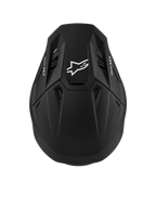 Alpinestars S-M7 Solid hjälm ECE06, aerodynamisk motocrosshjälm i mattsvart med vit logotyp, ECE 22.06-certifierad för terrängkörning