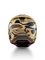 Alpinestars S-M5 Mineral Motocross Helmet, rear view in Matte Brown and Black camo, ECE 22.06 certified protection.