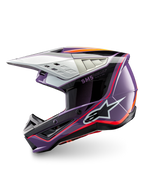 Alpinestars S-M5 Sail Helmet, Motocross Racing, Violet and Black, ECE 22.06 Certified, impact-resistant thermoplastic.