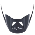 Alpinestars Visir Vector Pro A2, ersättningsvisir för MTB-hjälm, Ebony mattsvart, vit Astars-logotyp på framsidan, kantig aerodynamisk form med ventilationsöppningar, matt plastfinish
