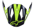 Alpinestars Missile Visir, MTB-hjälmtillbehör, svart och neongul blank, aerodynamisk design med luftflödesöppningar, glänsande finish med neongul stjärnlogotyp