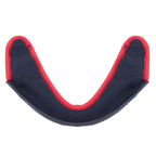 Alpinestars Supertech R10 hakgardin, hjälmtillbehör, mörkgrått tyg med en framträdande röd sydd kant och en böjd svart plastkant, officiell reservdel för S-R10-hjälmar