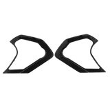 Alpinestars Supertech R10 Shield Mechanism Cover, Black Glossy, pair of plastic replacement components for visor mechanism, geometric shape with cutouts, official replacement part for S-R10 helmets