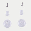 Alpinestars Pinlock Tear Off Pins Set, Transparent helmet accessories, replacement hardware set featuring clear pins, screws, and round bases for Supertech R10 visors, official Alpinestars parts