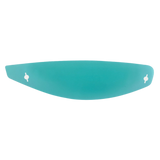 Alpinestars Supertech R10 AFHS-01 Shield Tear-Off Set, helmet visor accessory, curved teal-tinted protective film with side mounting cutouts, designed for clear vision and debris protection on S-R10 helmets.