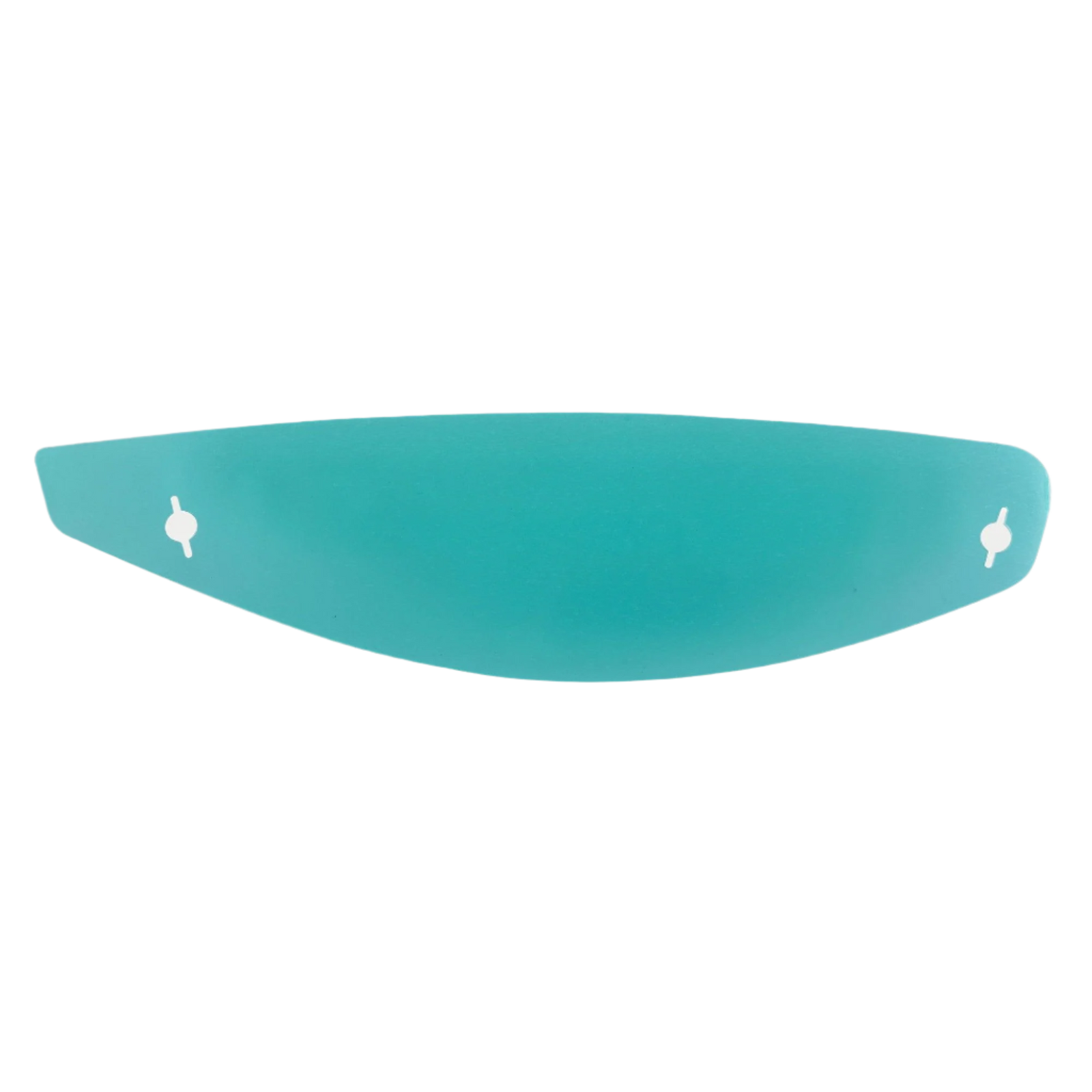 Alpinestars Supertech R10 AFHS-01 Shield Tear-Off Set, helmet visor accessory, curved teal-tinted protective film with side mounting cutouts, designed for clear vision and debris protection on S-R10 helmets.