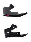 Alpinestars S-R7 kindkuddar, ersättningskindkuddar för motorcykelhjälm, gråa och svarta, polyuretan-konstruktion med tryckknappar, detaljerad vy av hjälmtillbehör