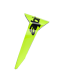 Alpinestars Supertech R10 Arius Standard Spoiler, Motorcycle Helmet Accessory, Fluorescent Yellow and Black, aerodynamic racing component featuring a sleek profile and bold graphics, replacement part for S-R10 helmets