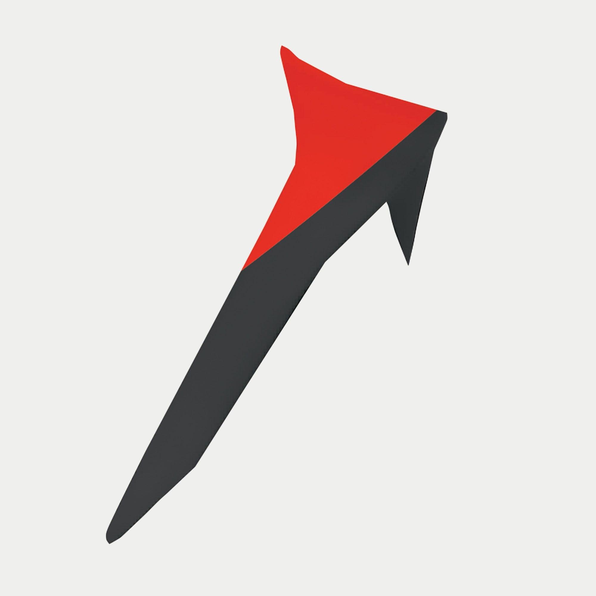 Alpinestars Supertech R10 Element Standard Spoiler, Helmet Accessory, Black and Bright Red, sleek aerodynamic fin with a glossy finish, designed for S-R10 racing helmets