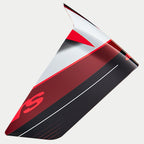 Alpinestars Supertech R10 Team Race Spoiler, hjälmtillbehör, svart kolfiber, röd och vit glansig, aerodynamisk reservdel med skarpa vinklar och grafiska mönster, blank finish för racinghjälmar