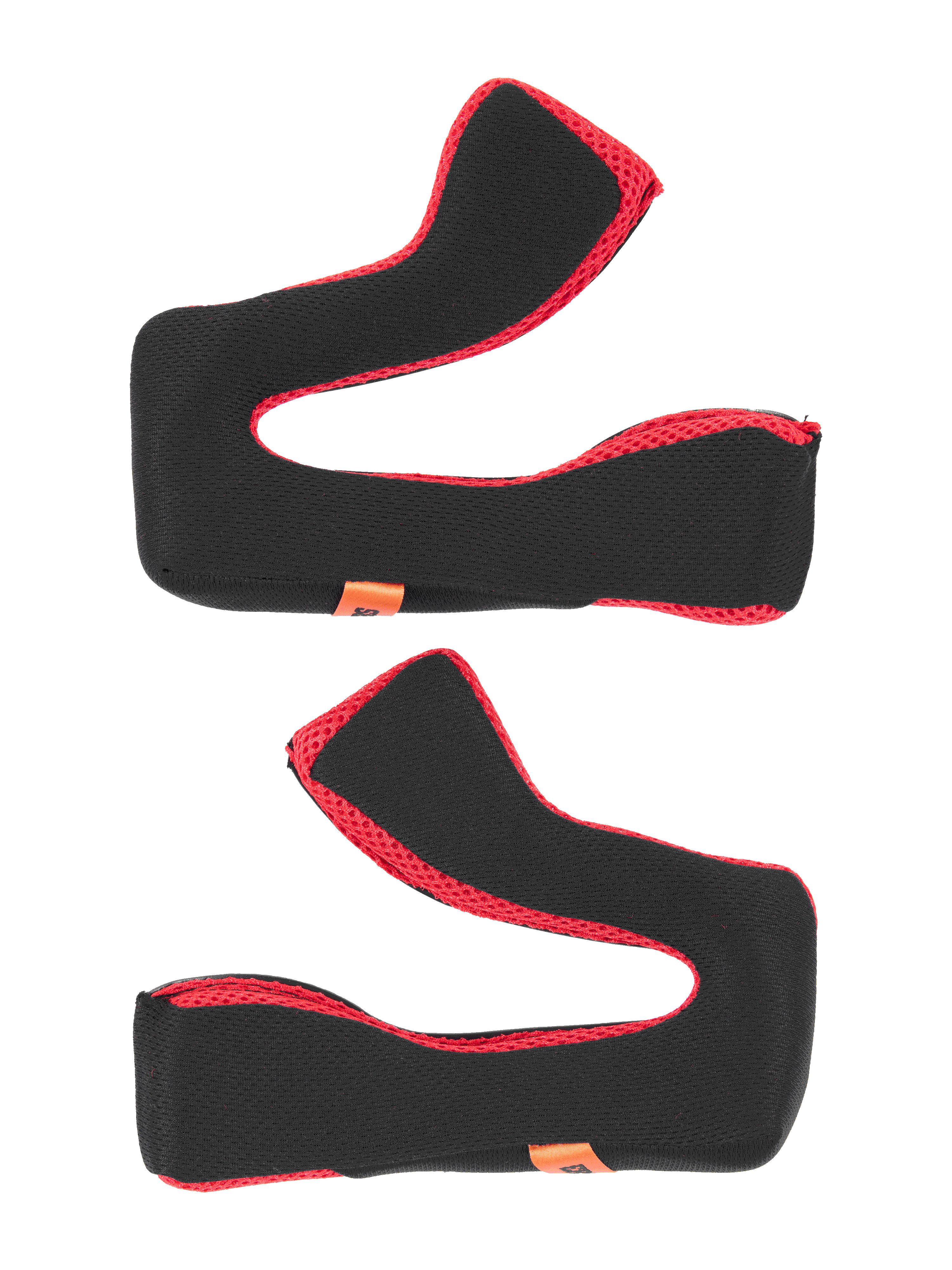 Alpinestars S-M5 22.06 Regular kindkuddeset, ersättningsvaddering för hjälm, svart och röd, mjuk vadderad skumkonstruktion med röda mesh-kanter, orangea märkesetiketter, tillbehör till motorcykelhjälmar