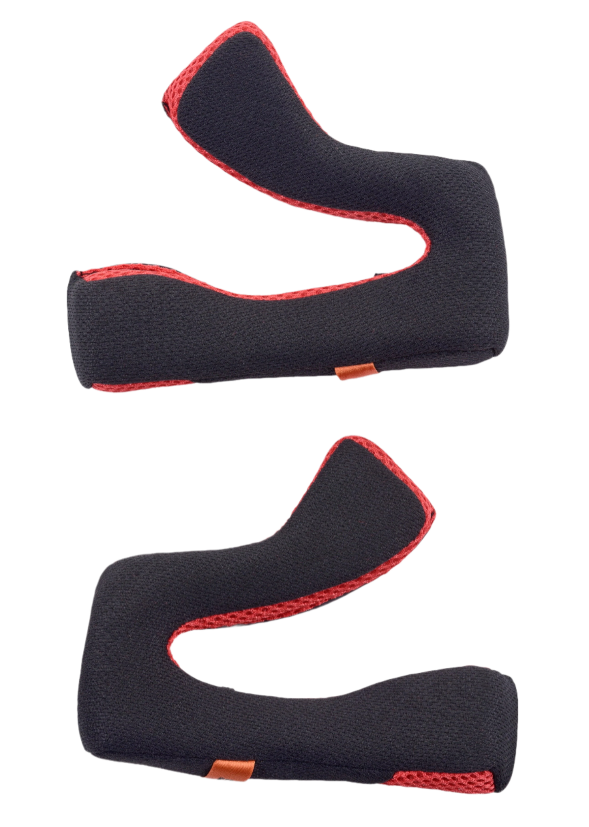 Alpinestars S-M5 Kindkuddar reservdel, hjälmtillbehör, svarta och röda, set med två ergonomiska innerkuddar, ventilerande mesh-konstruktion med röda detaljer, designad för komfort och passform i motocrosshjälmar