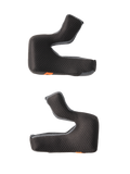 Alpinestars S-M7 kindkuddeset, ersättningsvaddering för hjälm, svarta med texturerat bikakemönstrat tyg och grå mesh-kanter, konturerade skumkuddar för ergonomisk passform, med orangea nödutlösningsflikar, tillbehör för motorcykelhjälmar